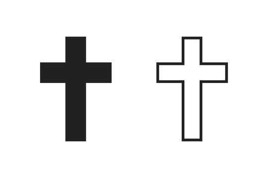 Holy cross isolated vector icon. Christian cross church logo. Church icon. Christian religious illustration.