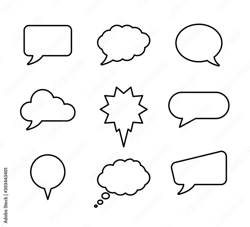 Poster speech bubble set for banner design. speech bubble set vector illustration. speech bubble icon dialo