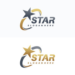 Fototapeta na wymiar Luxury Gold Star logo designs template, Elegant Star logo designs