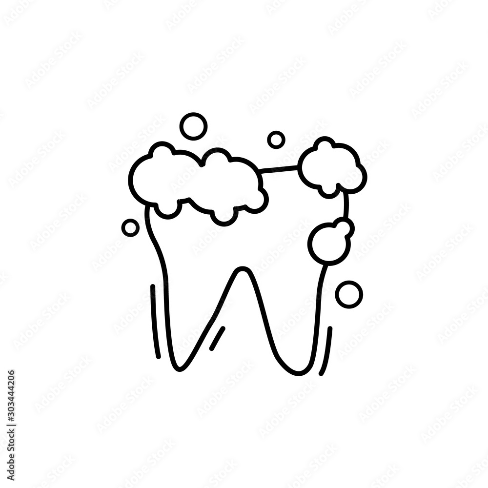 Poster brushing tooth paste icon. simple line, outline vector of dentistry icons for ui and ux, website or 