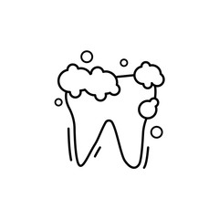 Brushing tooth paste icon. Simple line, outline vector of dentistry icons for ui and ux, website or mobile application