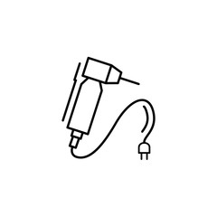 Drill tooth icon. Simple line, outline vector of dentistry icons for ui and ux, website or mobile application