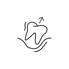 Tooth extraction arrow up icon. Simple line, outline vector of dentistry icons for ui and ux, website or mobile application