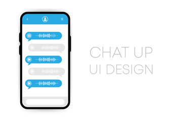 Voice messages icon on screen phone, event notification. Chat up. Vector illustration.