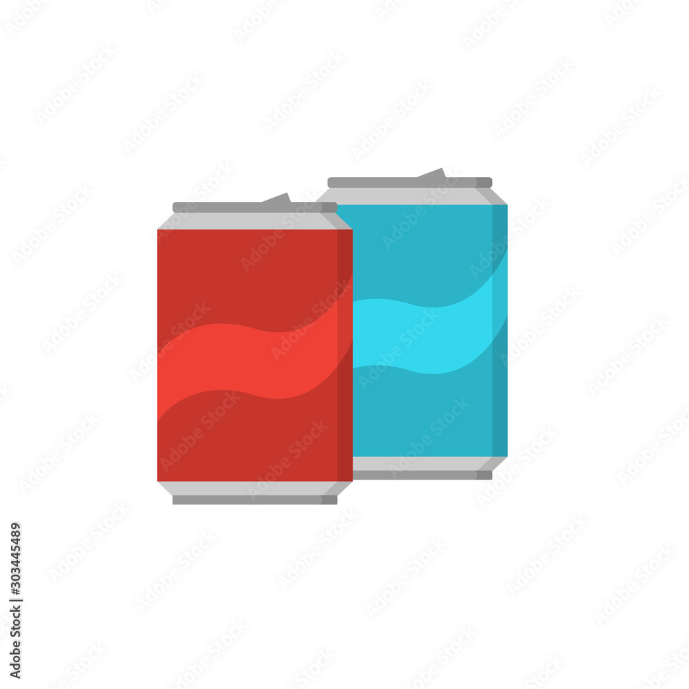 Poster soda can color icon. simple line, outline vector of fast foot icons for ui and ux, website or mobile