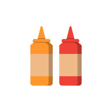 Ketchup mustard color icon. Simple line, outline vector of fast foot icons for ui and ux, website or mobile application