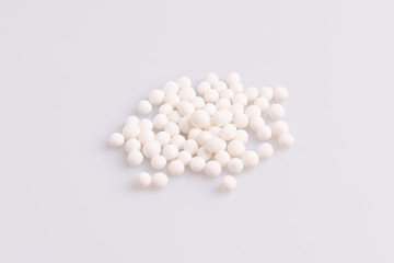 Fototapeta na wymiar Tapioca pearls or sagu seeds, isolated on white background, soft light, studio photo