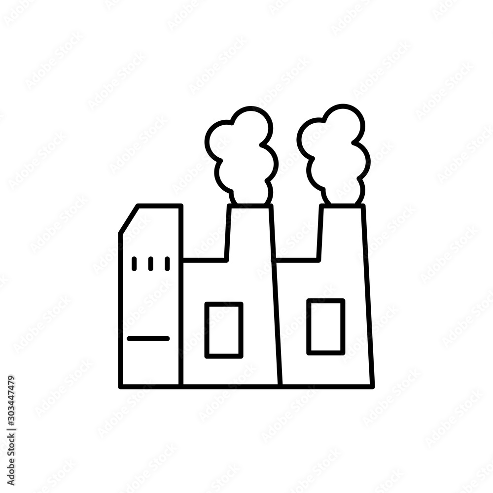 Poster factory smoke dirty icon. simple line, outline vector of air pollution icons for ui and ux, website 