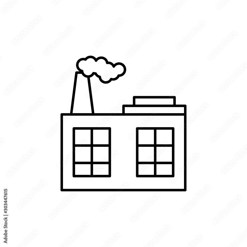 Poster factory icon. simple line, outline vector of air pollution icons for ui and ux, website or mobile ap