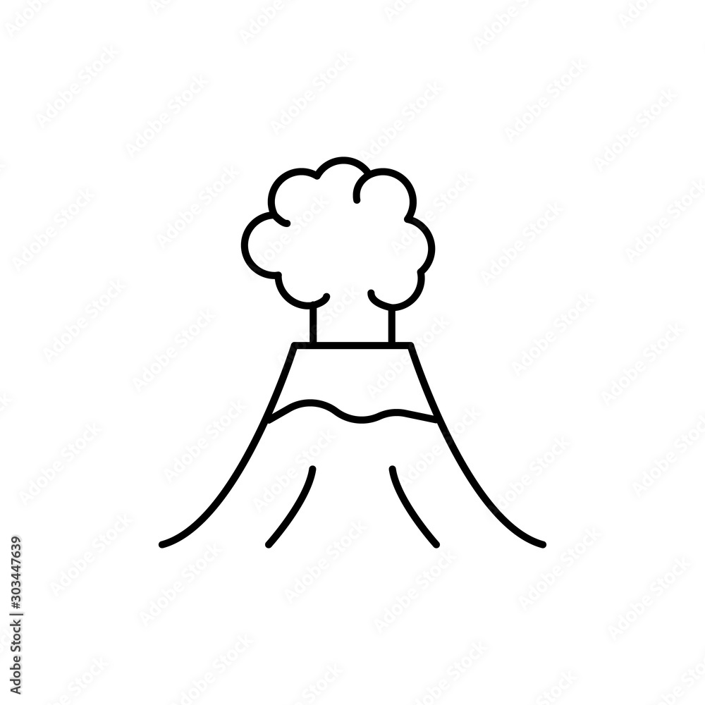 Poster volcano icon. simple line, outline vector of air pollution icons for ui and ux, website or mobile ap