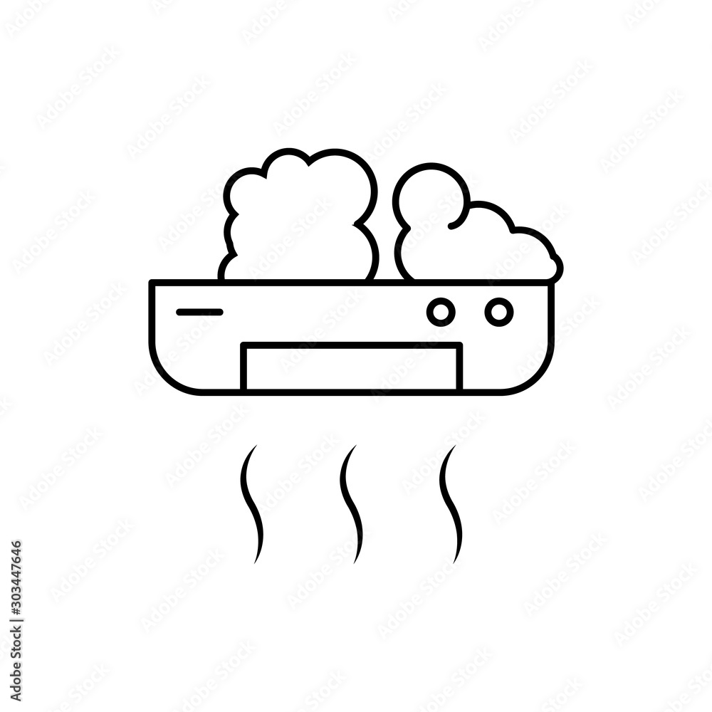 Poster conditioner ugly icon. simple line, outline vector of air pollution icons for ui and ux, website or 