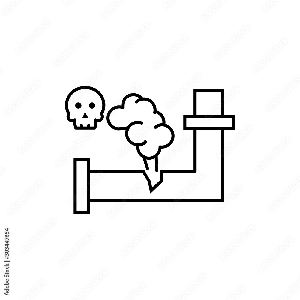 Poster gas danger icon. simple line, outline vector of air pollution icons for ui and ux, website or mobile