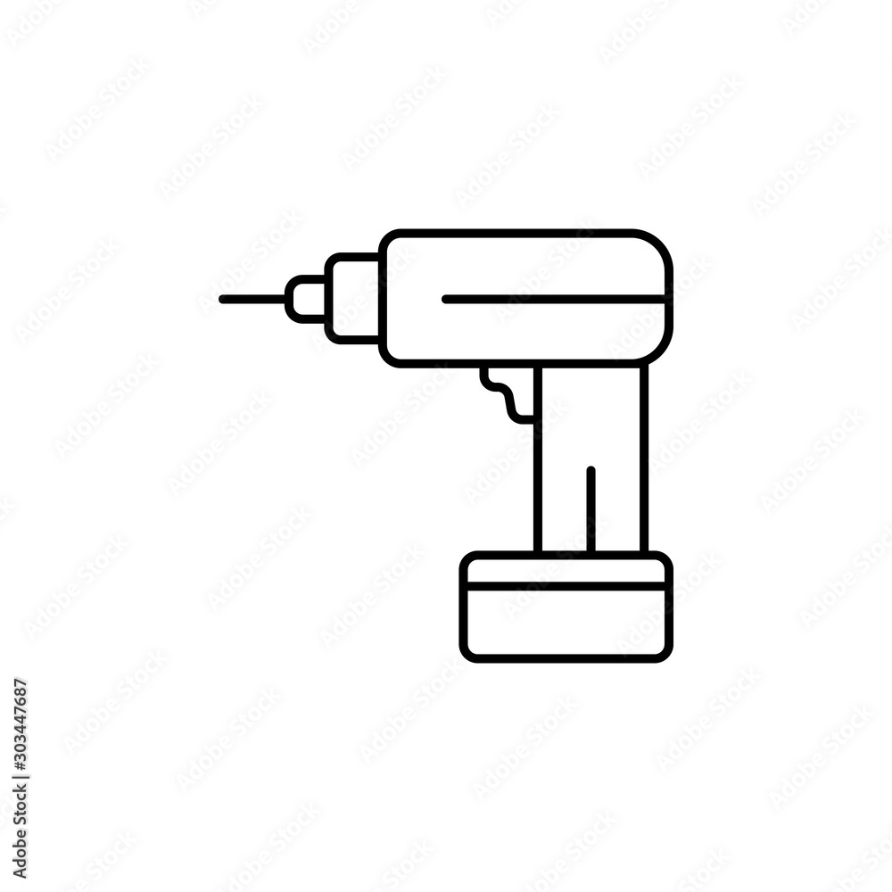 Aufkleber driller construction tool icon. simple line, outline vector of construction tools icons for ui and u