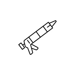 Caulk gun tool icon. Simple line, outline vector of construction tools icons for ui and ux, website or mobile application