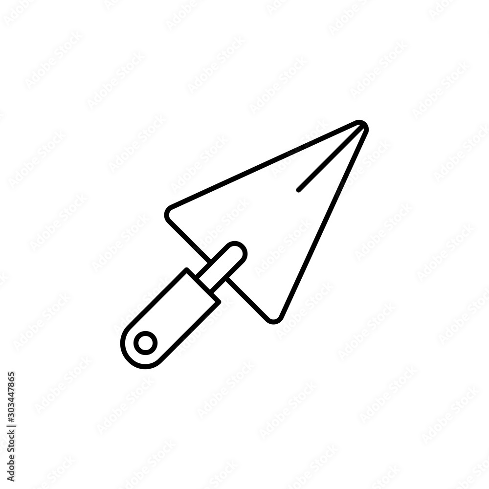 Poster trowel tool icon. simple line, outline vector of construction tools icons for ui and ux, website or 
