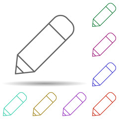 Editorial, pencil tool multi color icon. Simple thin line, outline vector of editorial design icons for ui and ux, website or mobile application