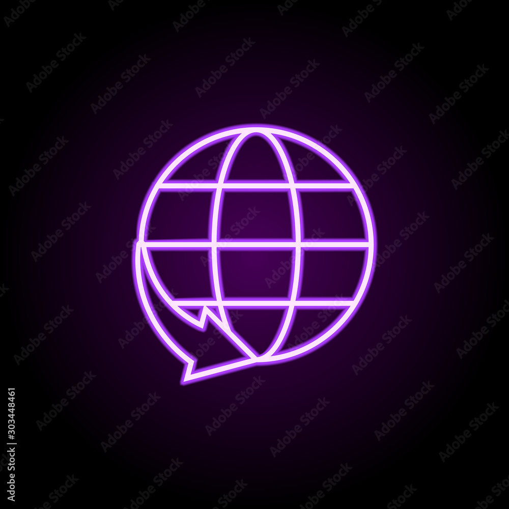 Poster global neon icon. simple thin line, outline vector of logistics icons for ui and ux, website or mobi
