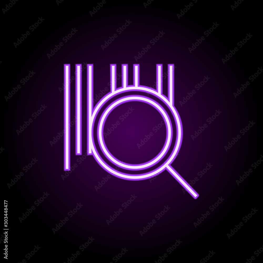 Poster qr code search neon icon. simple thin line, outline vector of logistics icons for ui and ux, website