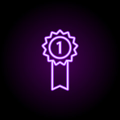 medal 1 place neon icon. Simple thin line, outline vector of logistics icons for ui and ux, website or mobile application