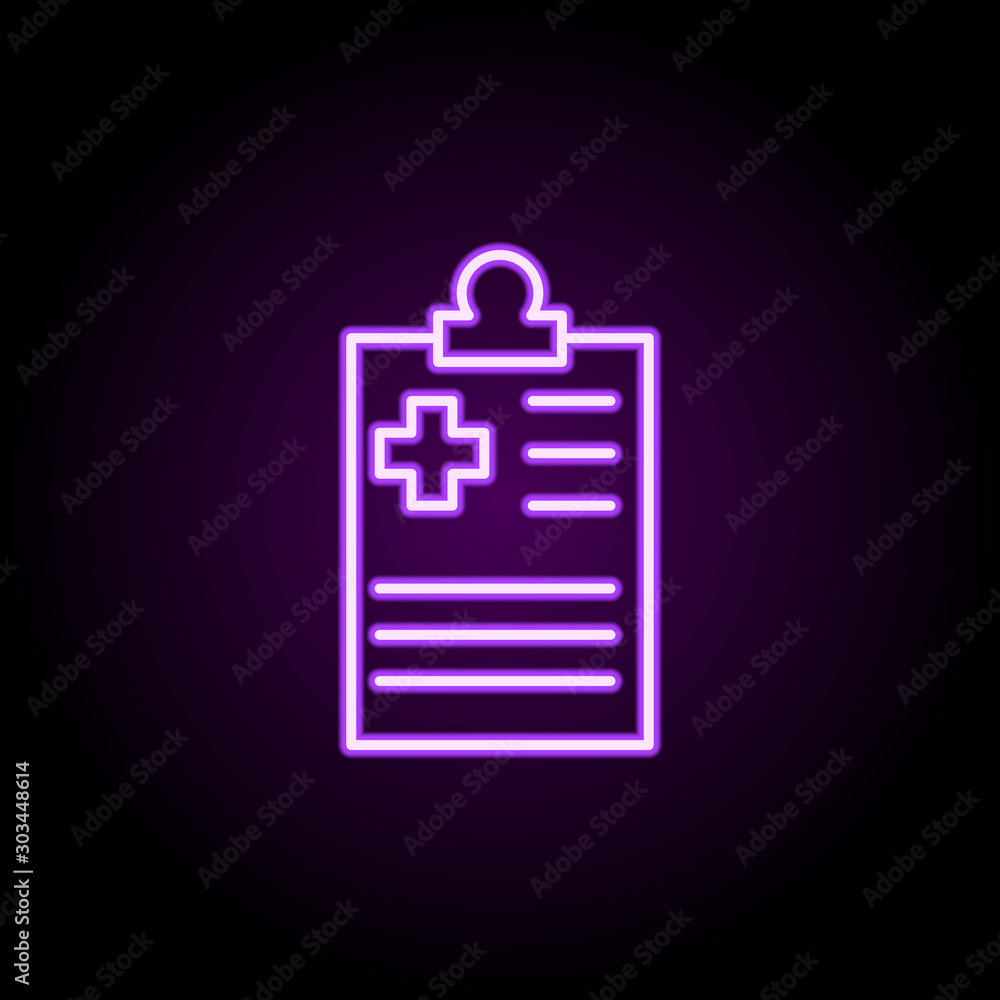 Aufkleber notepad neon icon. simple thin line, outline vector of medical icons for ui and ux, website or mobil