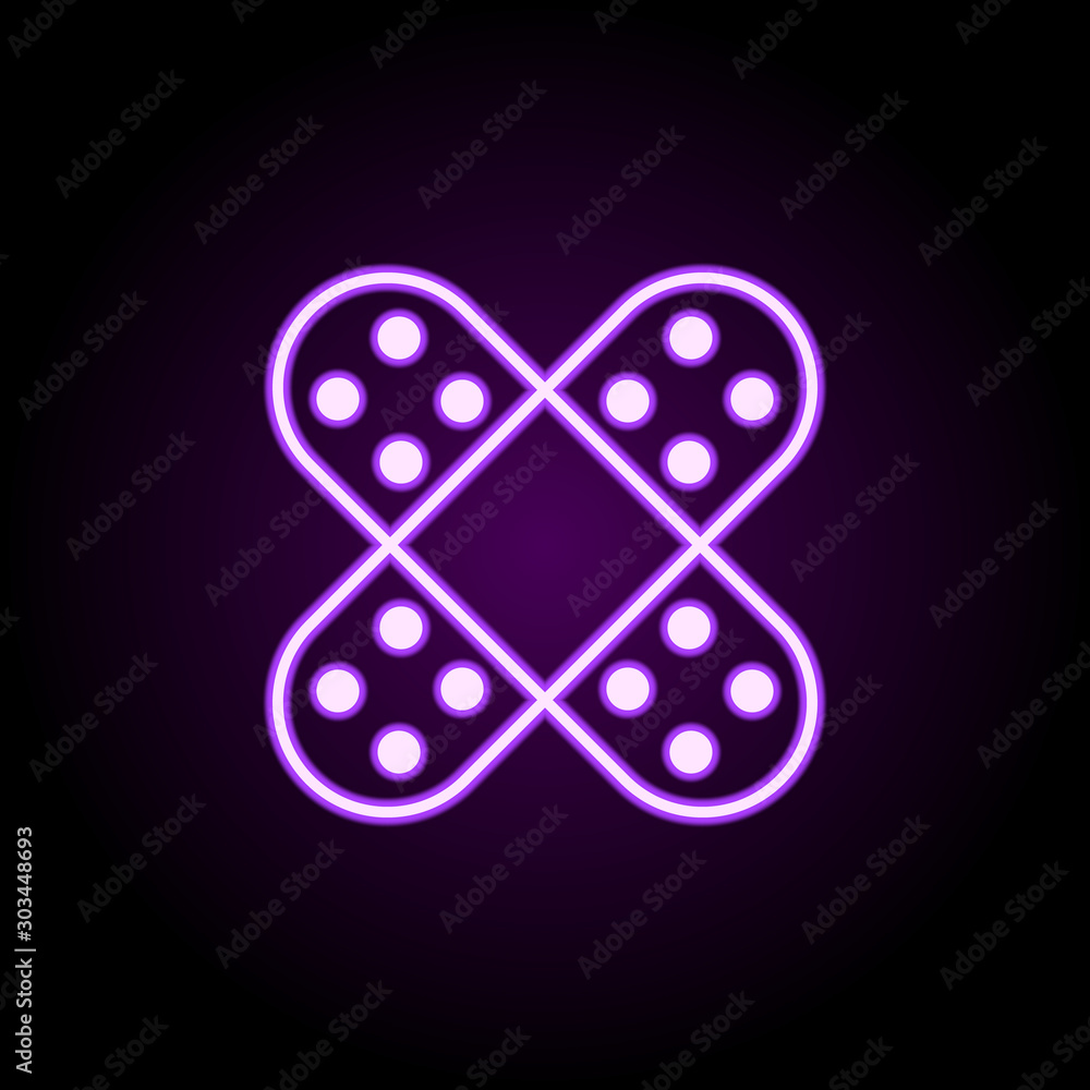 Poster plaster neon icon. simple thin line, outline vector of medical icons for ui and ux, website or mobil
