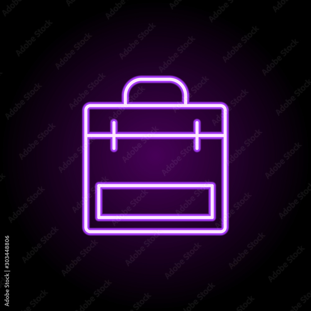 Poster portfolio neon icon. simple thin line, outline vector of school icons for ui and ux, website or mobi