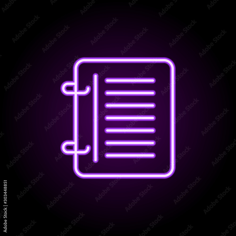 Poster a diary neon icon. simple thin line, outline vector of school icons for ui and ux, website or mobile
