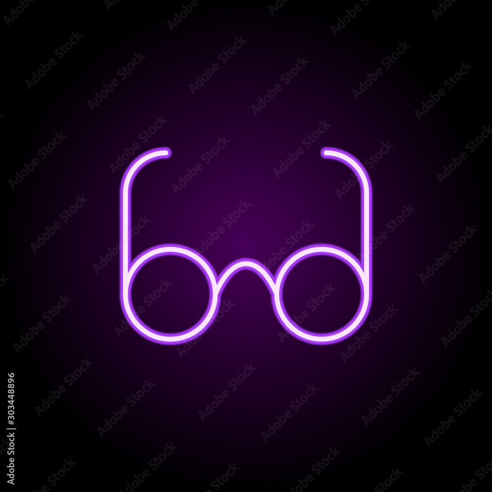 Poster spectacles neon icon. simple thin line, outline vector of school icons for ui and ux, website or mob
