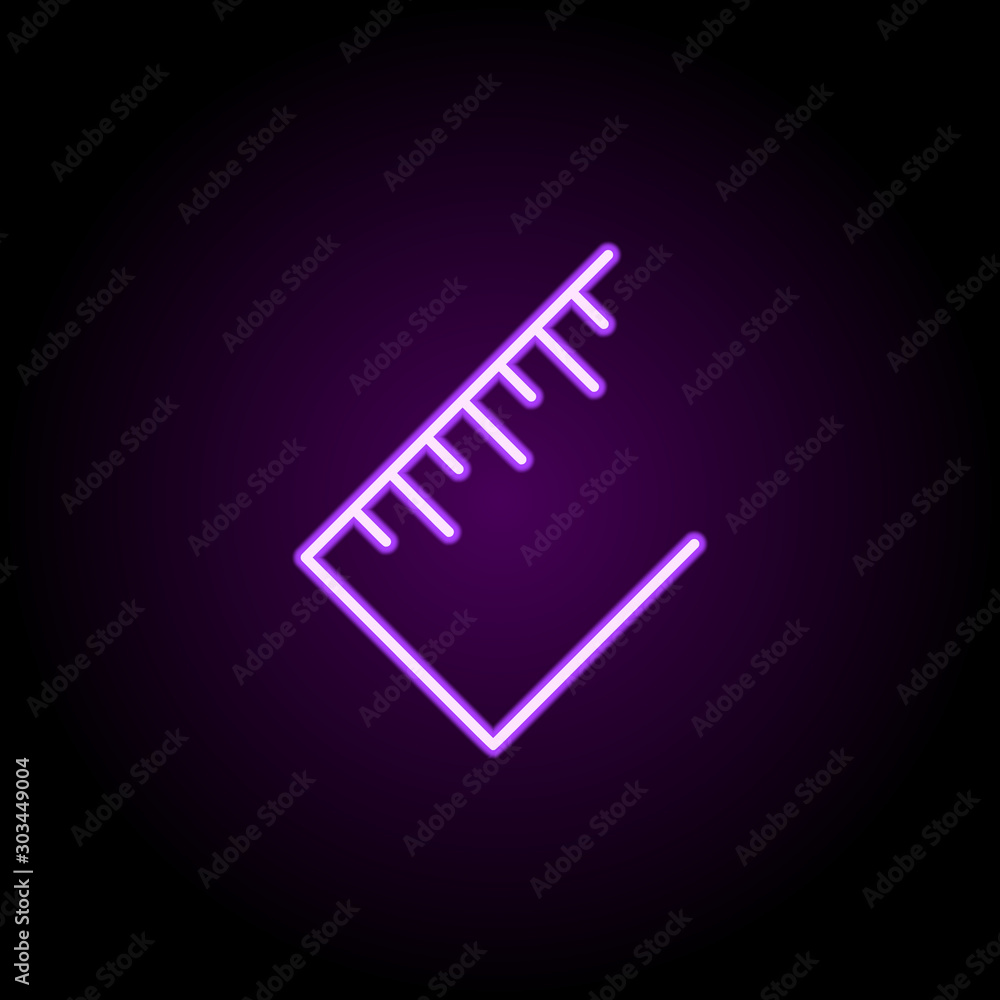 Poster ruler neon icon. simple thin line, outline vector of school icons for ui and ux, website or mobile a
