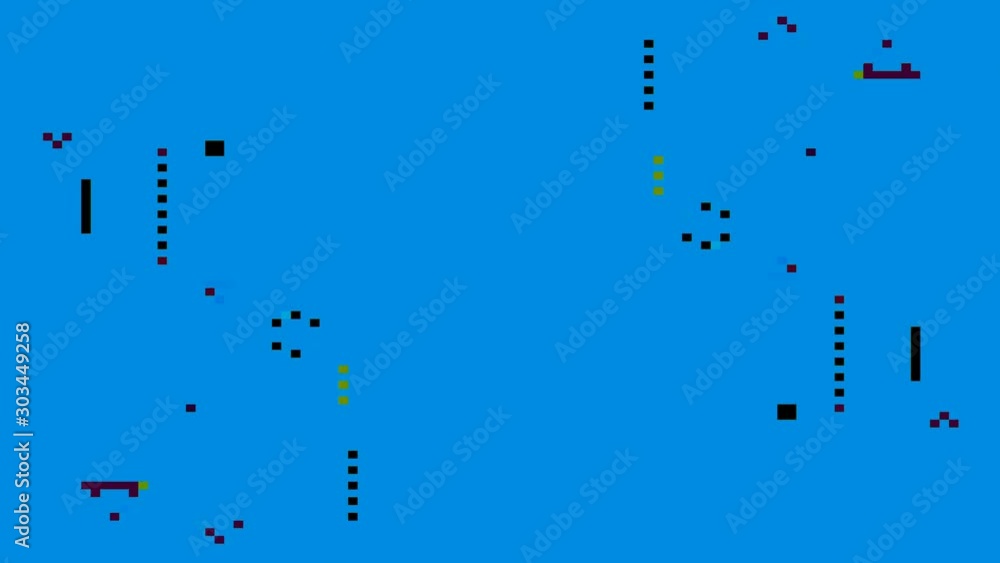 Poster pixelated fun figures loop colored motion background