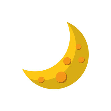 half moon star astrology flat icon image
