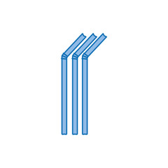 straws plastic fill icon blue