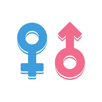 Male and Female gender icon, modern flat design color sign vector