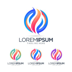 Fototapeta premium Abstract Fire Logo Design Vector Template