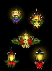 Christmas decoration with street light cpllection