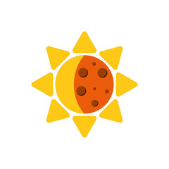 eclipse moon sun flat icon image