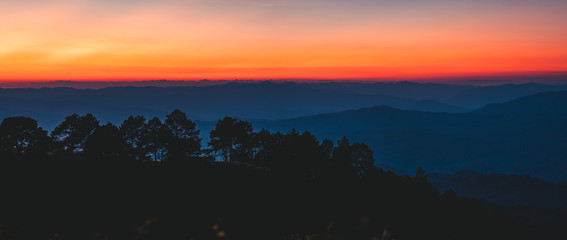 Beautiful Abstract mountain in the evening-Beautiful light and color