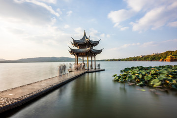 West Lake Landscape, Hangzhou, China (written by plaque: Jixian Pavilion)