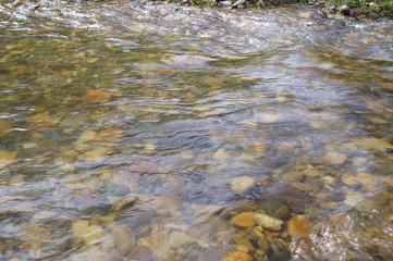 Japanese river flow water splash