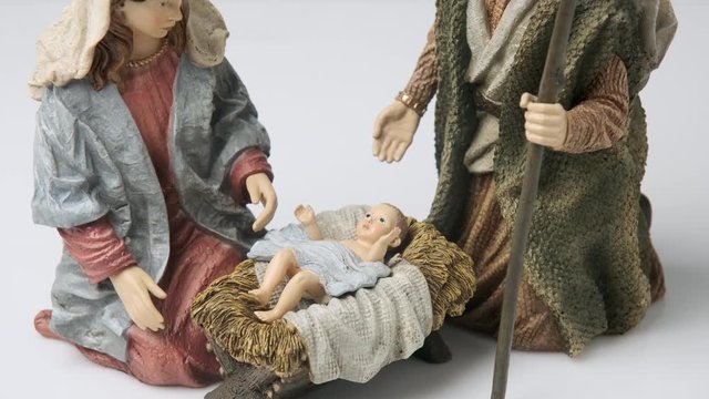 Holy Family: Virgin Mary, Saint Joseph, and Baby Jesus Ceramic Figurines	