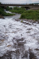 Fototapeta premium Japanese river flow water splash