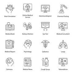 Medical Equipment Line Icons Pack