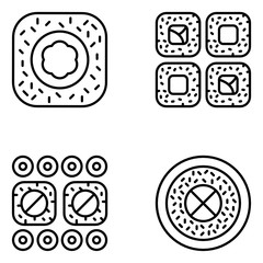 Sushi Vector Line Icon Set