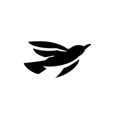 Silhouette simple bird logo and icon design