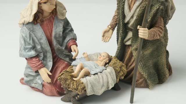 Holy Family: Virgin Mary, Saint Joseph, and Baby Jesus Ceramic Figurines	