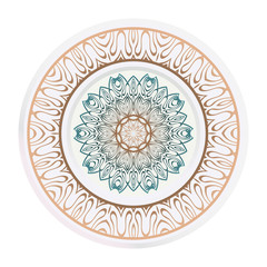 matching decorative plates. Decorative mandala ornament. Vector illustration. for interior design, circle medalion, colorful kitchen
