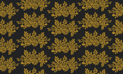 Vintage black background, with floral frame ornament.