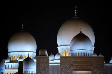 Foto op Canvas sheikh zayed mosque in abu dhabi at night united arab emirates © Morten H