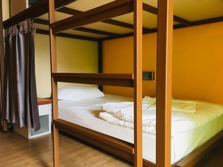 Interior bedroom, Bunk bed modern design in hostel