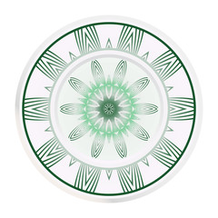 Creative round border and floral mandala ornament. Vector illustration